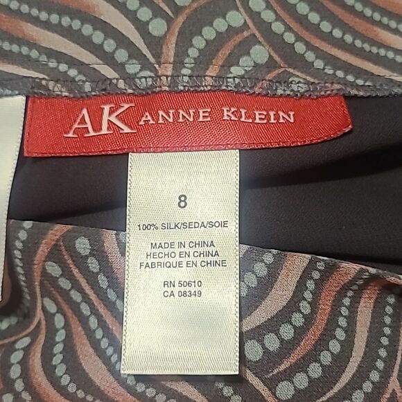 Ladies Size 8 Anne Klein Silk Multi-colored Midi Skirt - Picture 6 of 7